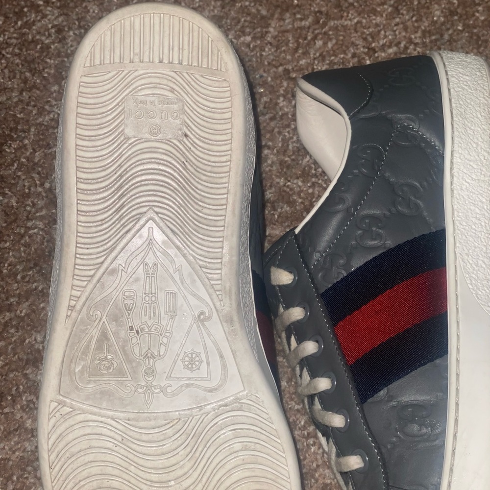 Gucci Unisex Gray Sneaker USED - Picture 5 of 10